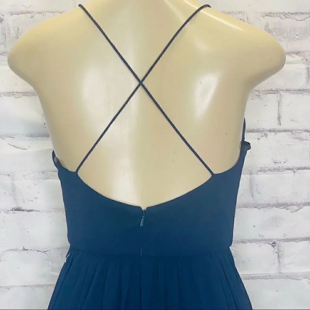 Dessy Collection Style 3019 Criss Cross Strap Backless Maxi Dress Size 2 NWOT - Picture 8 of 9